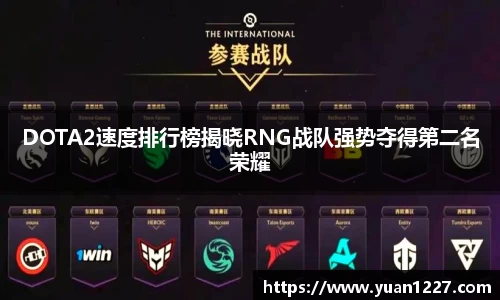 DOTA2速度排行榜揭晓RNG战队强势夺得第二名荣耀